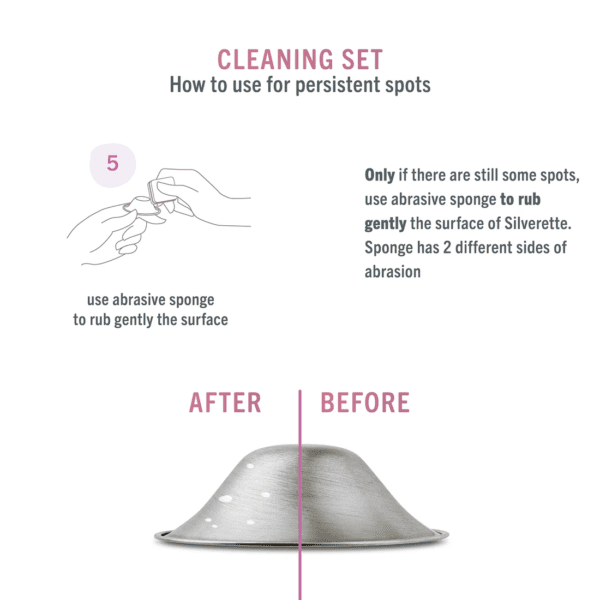 Before and after use of Silverette Maintenance kit