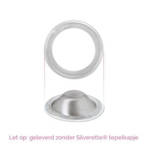 verhouding tussen zilveren tepelkapje en o-feel siliconen ring