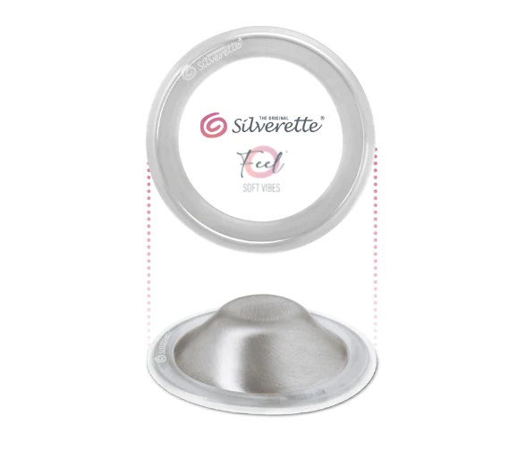 SIlverette the Original silver nursing cups with O-FEEL silicone rings