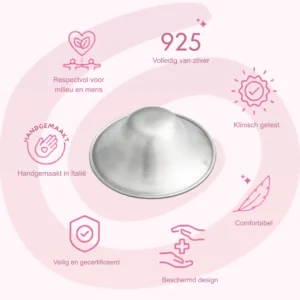 Silverette Original | maat medium | zilveren tepelkapjes 8 Silverette Original nursing caps voordelen