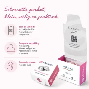 Silverette Original | maat medium | zilveren tepelkapjes 11 Silverette Original nursing caps opened package